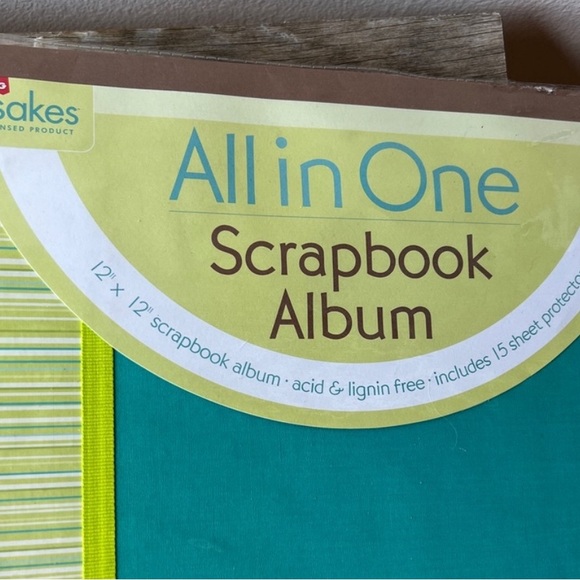 New Old Stock Creating Keepsakes 12x12 Teal Green Stripe Scrapbook Album 15 Pg - Picture 12 of 14